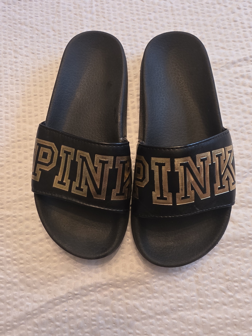PINK Victoria's Secret Black Womens Slide Sandals by PINK Victoria's Secret S